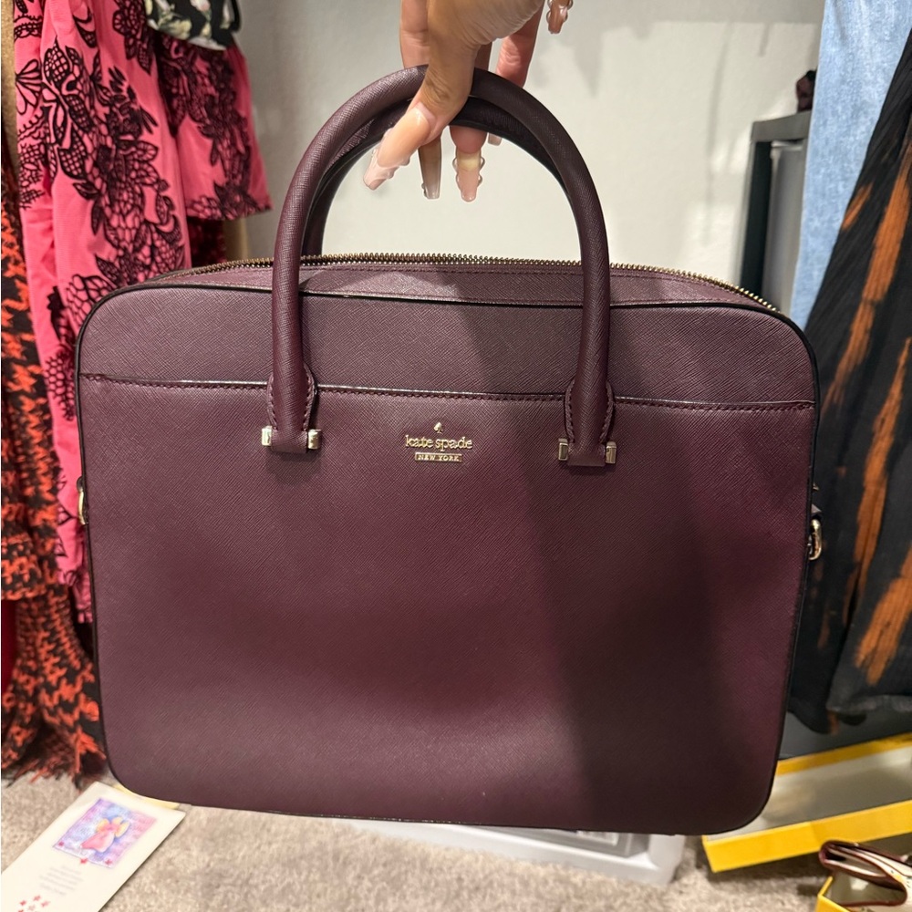 Kate Spade Plum Leather Laptop Bag